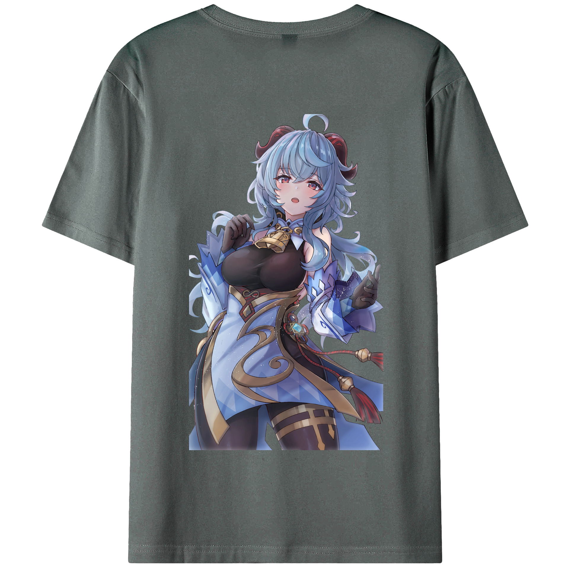 げんし神 甘雨 かんう genshin Ganyu 綿100％半袖Tシャツ（背面プリント）